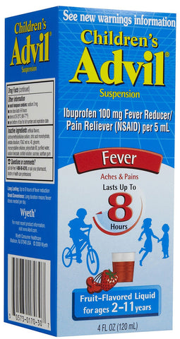 ADVIL - CHILDREN'S FEVER LIQUID 4 OZ - FRUIT FLAVORED - 6CT/UNIT
