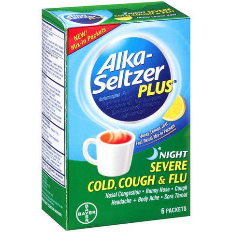 ALKA-SELTZER PLUS POWDER - NIGHT TIME 6'S - 6CT/UNIT